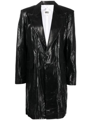 MM6 Maison Margiela coated single-breasted coat - Black