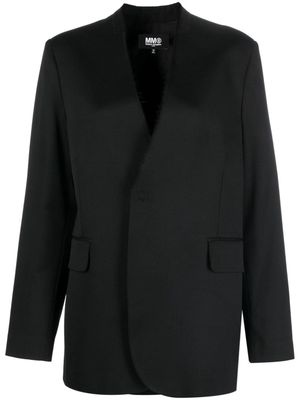 MM6 Maison Margiela collarless single-breasted blazer - Black