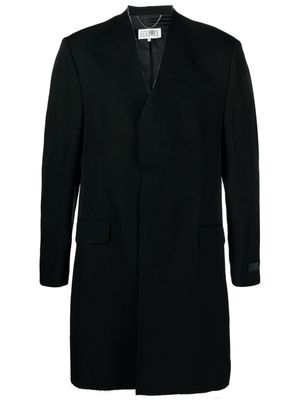 MM6 Maison Margiela collarless single-breasted coat - Black