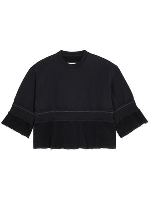 MM6 Maison Margiela cotton cropped sweatshirt - Black