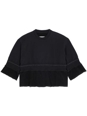 MM6 Maison Margiela cotton long-sleeved sweatshirt - Black