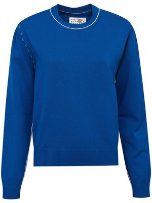 MM6 Maison Margiela crew-neck cut-out jumper - Blue