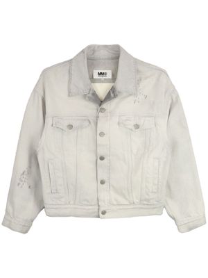 MM6 Maison Margiela cropped denim jacket - Neutrals