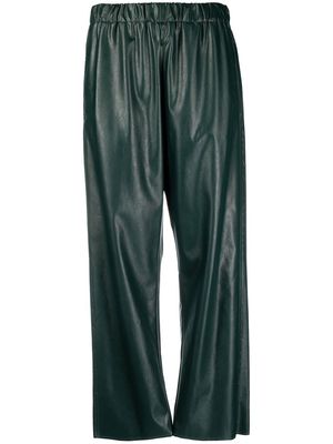 MM6 Maison Margiela cropped faux-leather trousers - Green