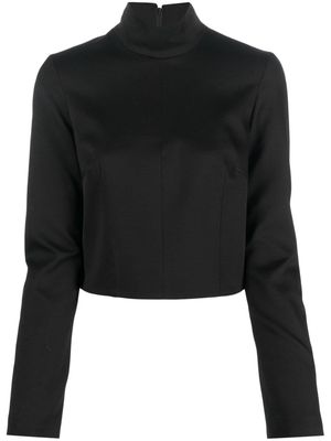 MM6 Maison Margiela cropped high neck blouse - Black