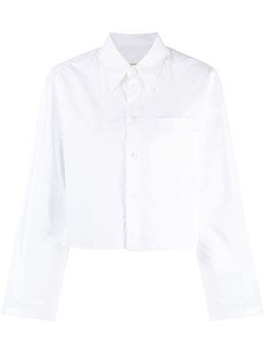 MM6 Maison Margiela cropped long-sleeve shirt - White