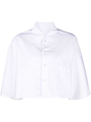 MM6 Maison Margiela cropped pinstriped poplin shirt - White