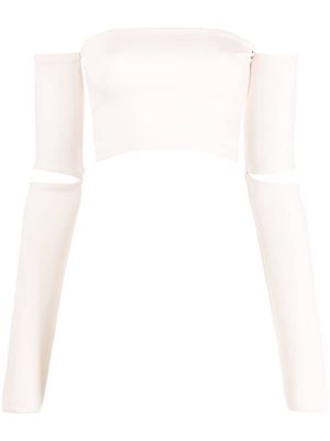 MM6 Maison Margiela cut-out crop top - Neutrals