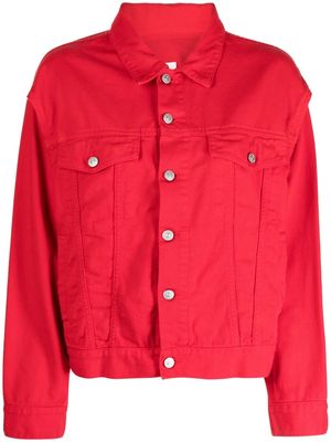 MM6 Maison Margiela cut-out denim jacket - Red