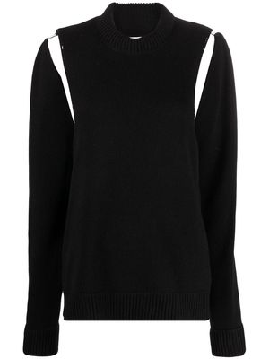 MM6 Maison Margiela cut-out detailed jumper - Black