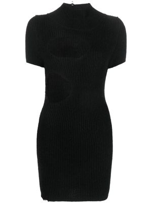 MM6 Maison Margiela cut-out ribbed minidress - Black