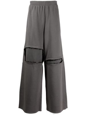 MM6 Maison Margiela cut-out wide-leg track pants - Grey