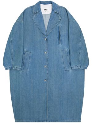 MM6 Maison Margiela denim single-breasted coat - Blue