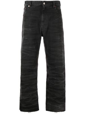 MM6 Maison Margiela distressed frayed cropped jeans - Black