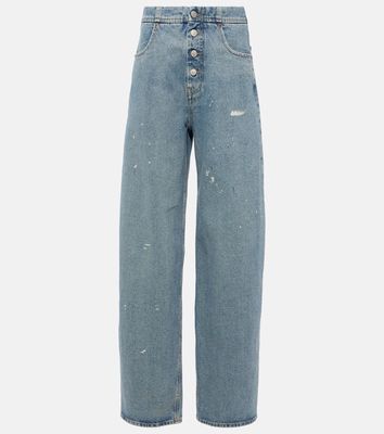 MM6 Maison Margiela Distressed high-rise straight jeans