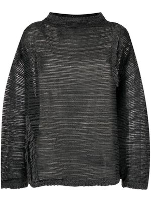 MM6 Maison Margiela distressed long-sleeve knitted jumper - Black