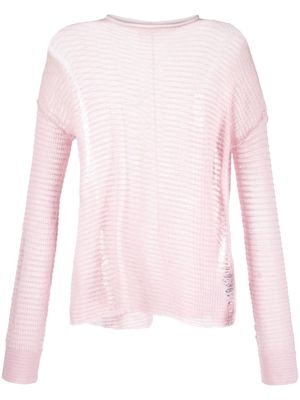 MM6 Maison Margiela distressed pointelle-knit jumper - Pink