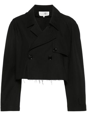 MM6 Maison Margiela double-breasted cotton cropped jacket - Black