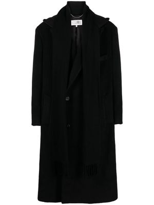 MM6 Maison Margiela double-breasted wool-blend coat - Black