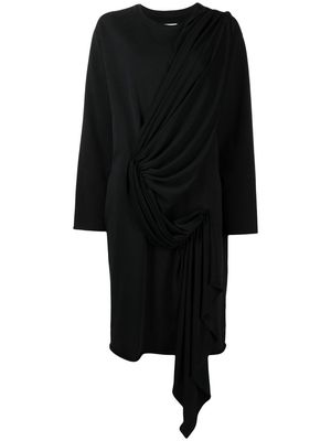 MM6 Maison Margiela draped-detail sweater dress - Black