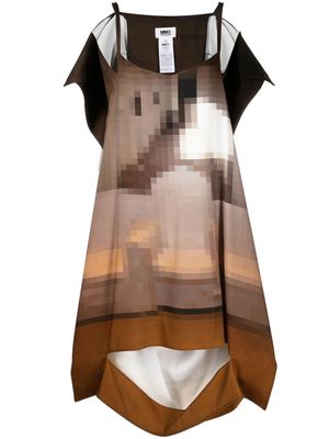 MM6 Maison Margiela draped sleeveless dress - Brown