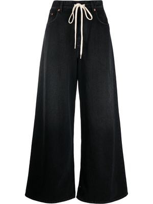 MM6 Maison Margiela drawstring straight-leg jeans - Black