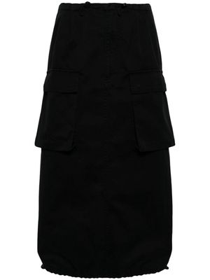 MM6 Maison Margiela drawstring-waist cotton midi skirt - Black
