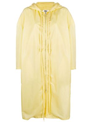 MM6 Maison Margiela drawstring-waist hooded coat - Yellow