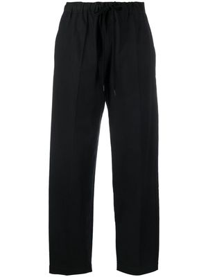 MM6 Maison Margiela drawstring-waistband cotton trousers - Black