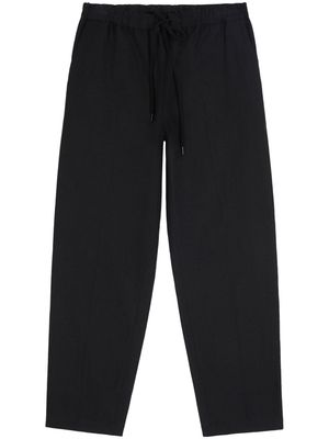 MM6 Maison Margiela drawstring-waistband straight-leg trousers - Black