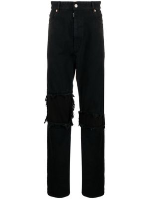 MM6 Maison Margiela elasticated-panels wide-leg jeans - Black