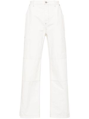 MM6 Maison Margiela embroidered-logo straight-leg trousers - White