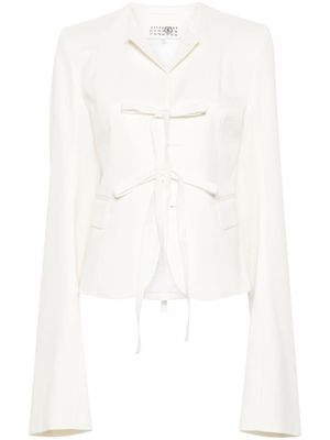 MM6 Maison Margiela extra-long-sleeves twill blazer - White