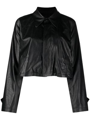 MM6 Maison Margiela faux-leather cropped jacket - Black