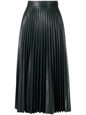 MM6 Maison Margiela faux-leather pleated skirt - Green