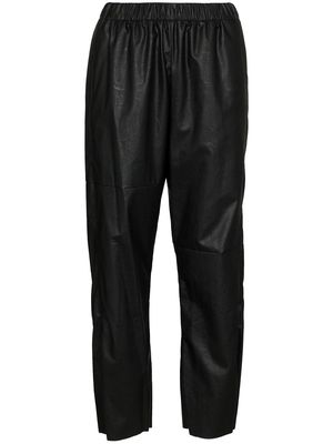 MM6 Maison Margiela faux-leather track pants - Black