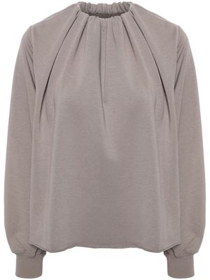 MM6 Maison Margiela four-stitch ruched blouse - Grey