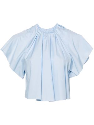 MM6 Maison Margiela gathered cotton blouse - Blue