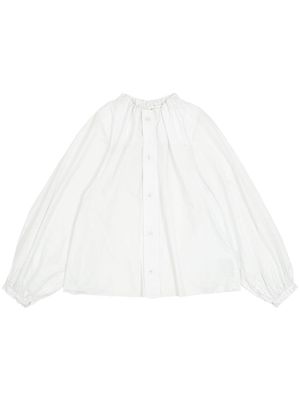 MM6 Maison Margiela gathered-neckline cotton shirt - White