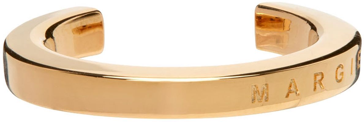 MM6 Maison Margiela Gold Logo Cuff Ring