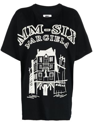 MM6 Maison Margiela graphic-print cotton T-shirt - Black