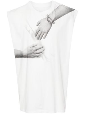 MM6 Maison Margiela graphic-print cotton top - White