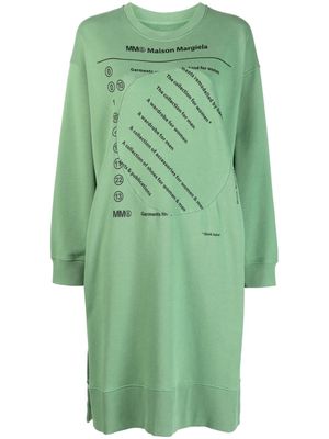 MM6 Maison Margiela graphic-print sweatshirt dress - Green