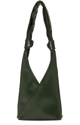 MM6 Maison Margiela Green Faux-Leather Messenger Bag