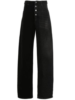 MM6 Maison Margiela Half and Half wide-leg jeans - Black