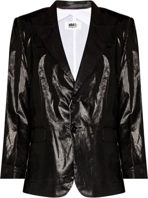 MM6 Maison Margiela high-shine single-breasted blazer - Black