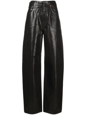 MM6 Maison Margiela high-waist faux-leather jeans - Black