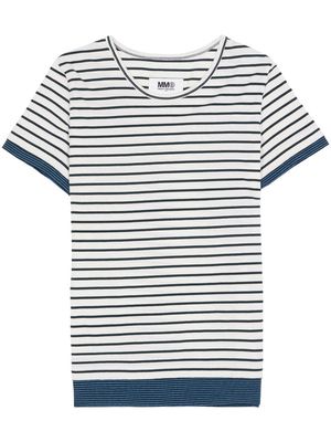 MM6 Maison Margiela horizontal-stripe cotton T-shirt - Green