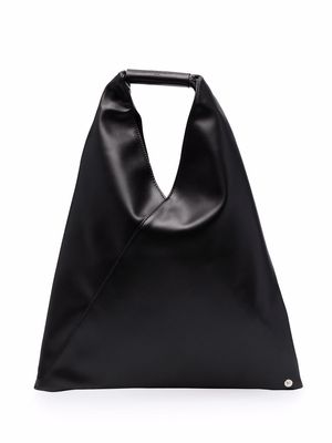 MM6 Maison Margiela Japanese triangle leather tote bag - T8013 BLACK