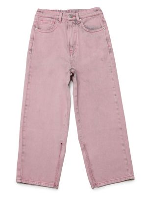 MM6 Maison Margiela Kids acid-wash wide-leg jeans - Pink